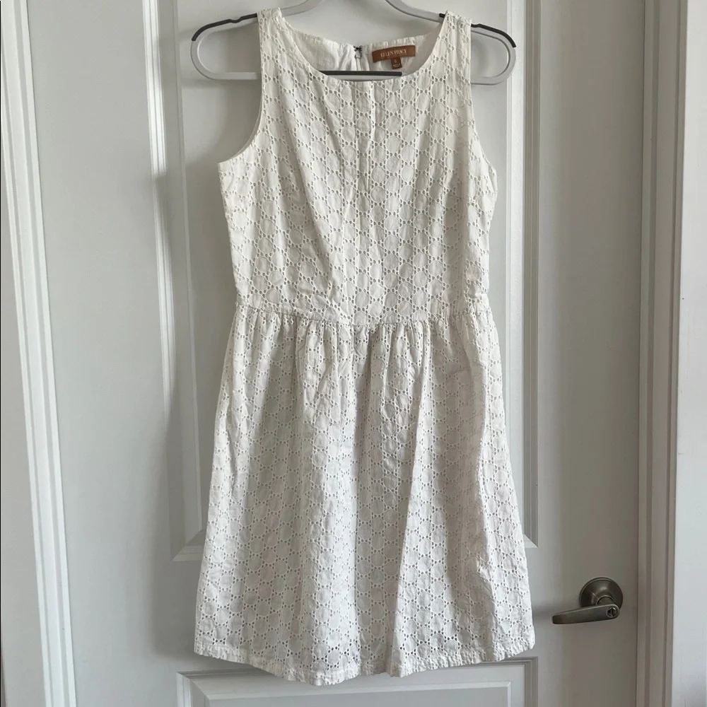 Ellen Tracy White Eyelet Dress 6 - Picture 1 of 7